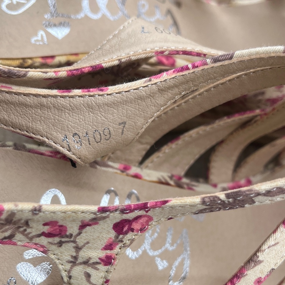 NEW Lilley Floral Wedges - Pink and Cream Size 7 - Picture 4 of 9